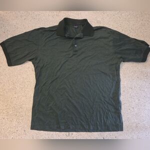 Vintage Como Sport Green Striped Collared Polo Shirt XL Made In Italy Cotton